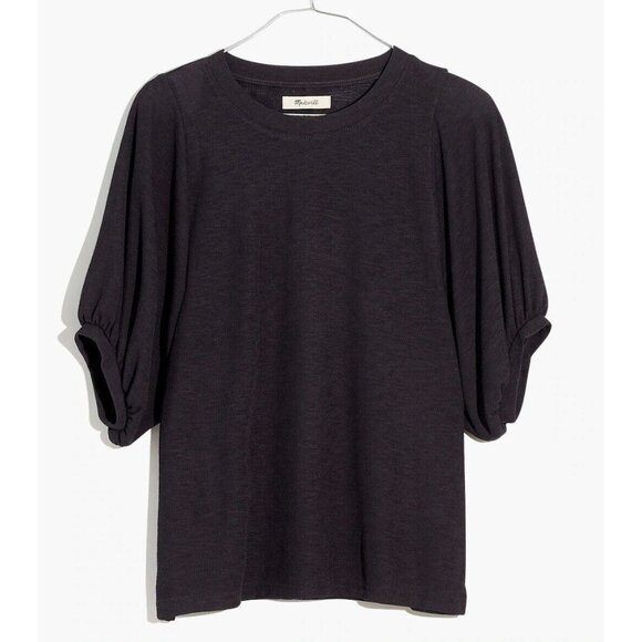 Madewell Tops - Madewell Women Top Medium Size Gray Eastover Bubble Short Sleeve Stretch NWOT